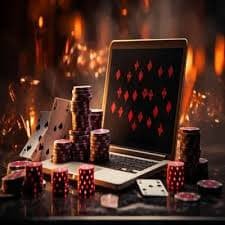 Ilustrasi antarmuka pakarcuan di perangkat mobile dengan sportsbook dan slot